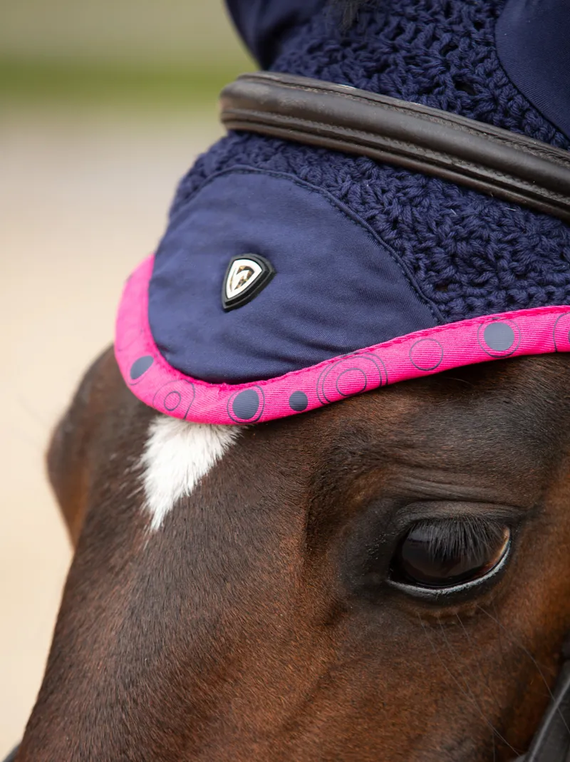 Hy Equestrian DynaMizs Ecliptic Fly Veil - Navy/Magenta-1